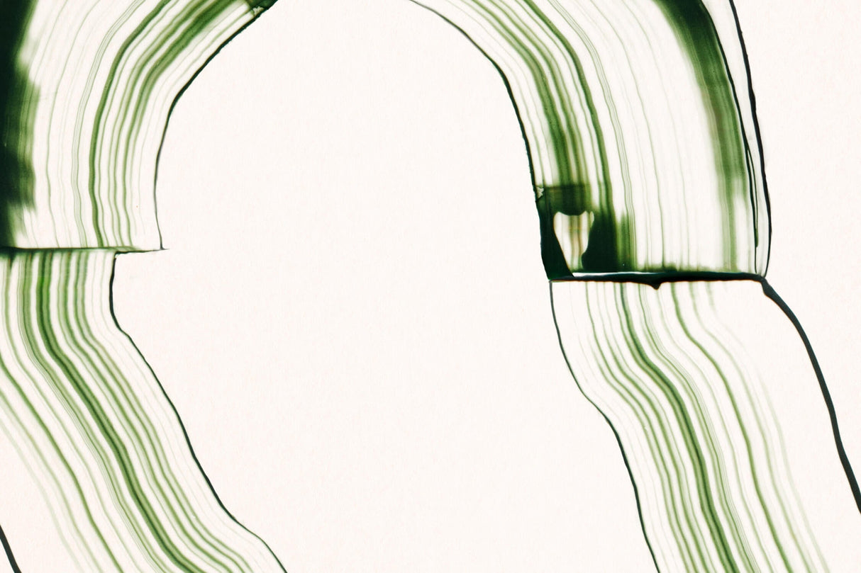 Green watercolor lines design file showing intricate pattern detail and true colors