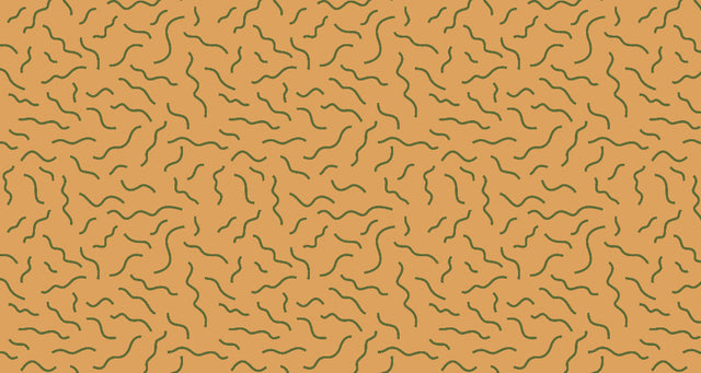 Modern abstract wave wallpaper in green and terracotta creating a flowing atmosphere in a minimalist living room setting