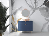 Watercolor Abstract Wallpaper adding sophistication to modern dining room