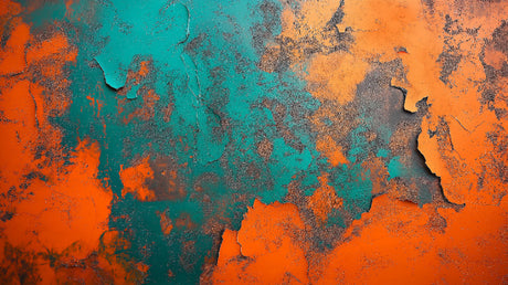 Industrial abstract wallpaper design file showing turquoise and orange pattern detail