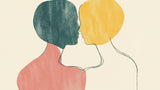 Abstract Line Art Wallpaper design file showing clean silhouettes and modern color blocks