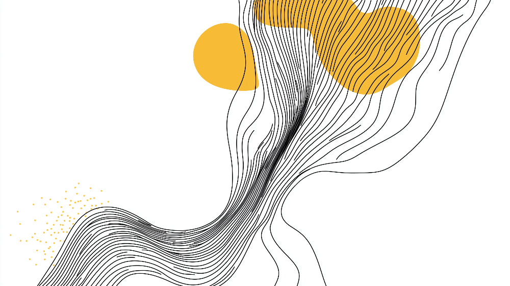 Abstract line art wallpaper design file showing black lines and yellow geometric shapes on white background