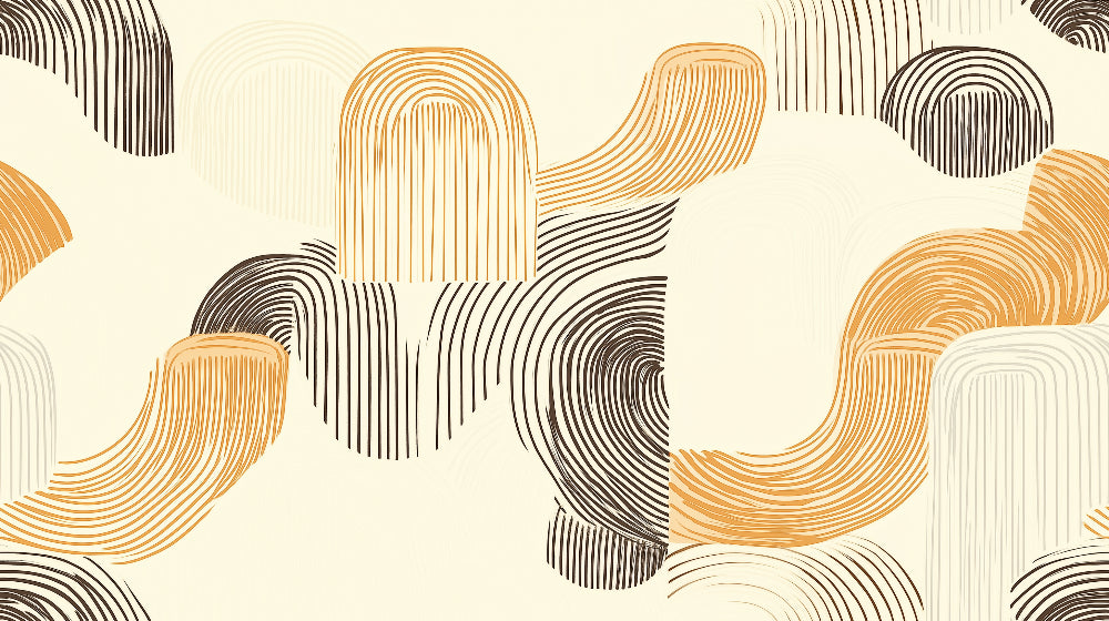 Linear waves design file showing detailed abstract pattern in beige and gold tones