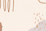 Abstract minimalist design file showing flowing curves in beige and terracotta colors