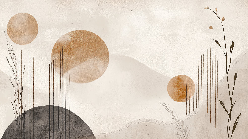 Abstract beige circles design file showing the complete pattern and subtle geometric details