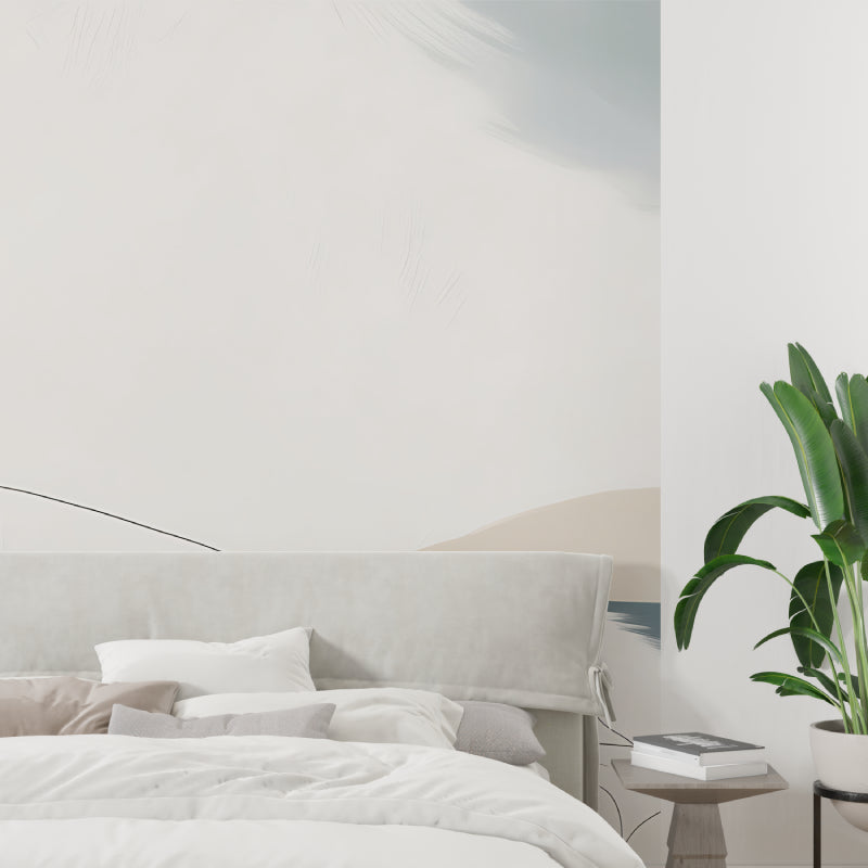 Abstract mural creating calm atmosphere in meditation room