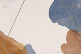 Design file showing detailed pattern of modern abstract art with flowing navy and gold elements
