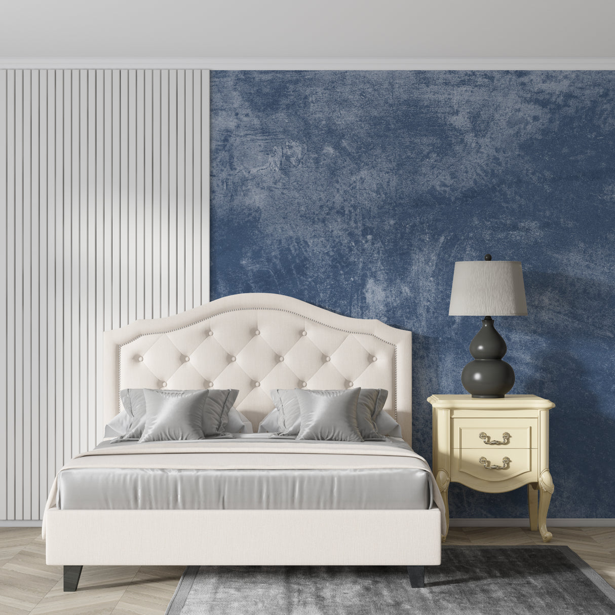 Stone effect wall mural showcased in a contemporary home office space