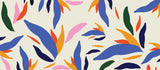 Modern botanical leaves design file showing detailed pattern and rich color palette