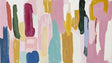 Modern Abstract Brushstroke Wallpaper creating a stunning backdrop in a bright living room with minimalist furniture