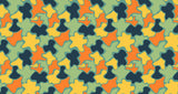Abstract camouflage pattern design file showing fluid shapes and vibrant color composition