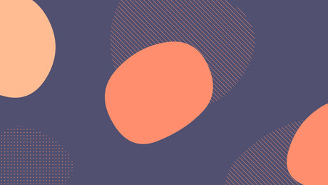 Abstract coral circles and navy lines design file showing pattern detail and color clarity