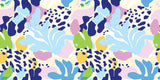 Abstract floral design file showing detailed pattern of organic shapes in blue and pink