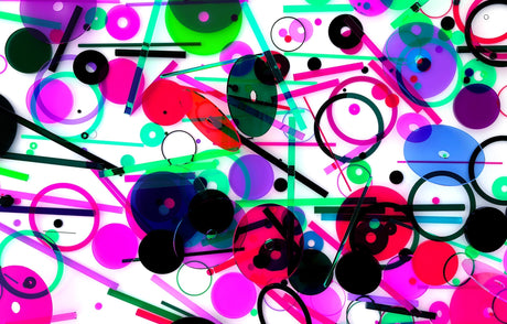 Geometric circles and lines design file showing vibrant pattern detail