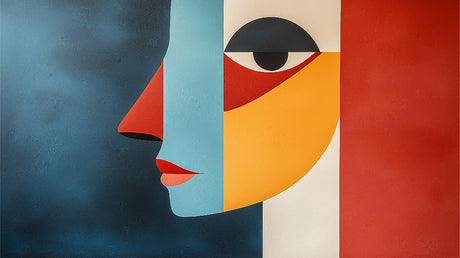 Abstract geometric face design file showing detailed pattern and color scheme