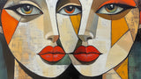 Abstract geometric faces design file showing detailed pattern and color scheme