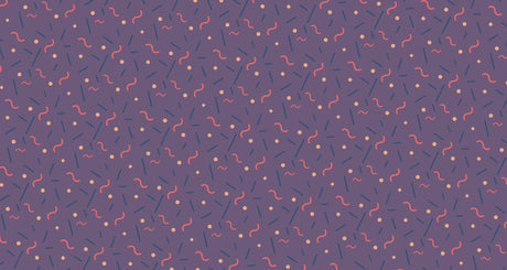 Abstract geometric pattern design file showing scattered shapes on purple background