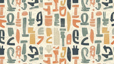 Carta da Parete Murale Astratta | Design Moderno Geometrico in Terracotta e Salvia