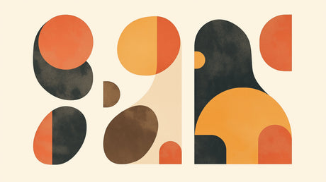 Abstract geometric wallpaper design file showing terracotta circles and organic shapes pattern