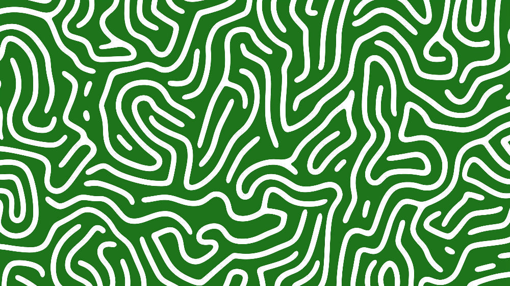 Green labyrinth pattern design file showing intricate geometric maze details