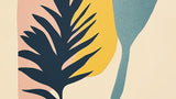 Abstract leaf wallpaper design file showing modern shapes and soft color palette
