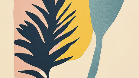 Abstract leaf wallpaper design file showing modern shapes and soft color palette