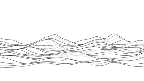 Abstract mountain line art wallpaper design file showing clean black lines forming peaks and valleys