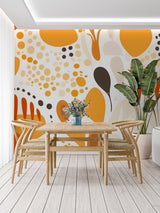 Orange Geometric Pattern featured in contemporary hallway setting