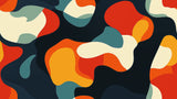 Abstract Curves Wallpaper design file showing organic flowing pattern in deep navy with warm orange accents