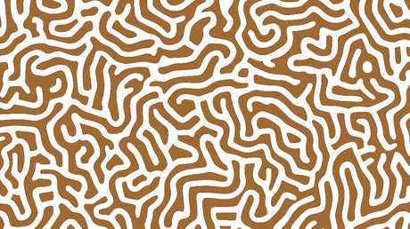 Modern organic labyrinth pattern design file showing intricate flowing lines and warm terracotta tones