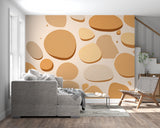 Contemporary pebble design wallpaper enhancing a modern home office space