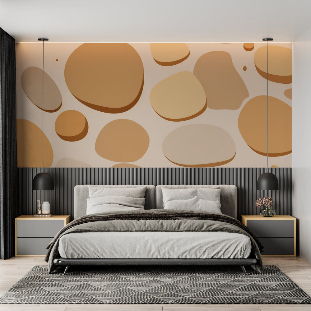 Organic pattern wallpaper adding depth to a stylish dining room
