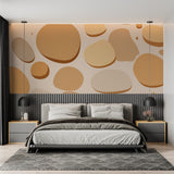 Organic pattern wallpaper adding depth to a stylish dining room