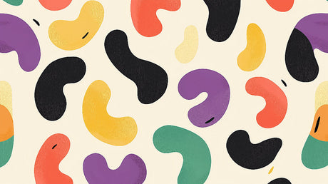 Abstract organic shapes wallpaper design file showcasing flowing forms in vibrant colors