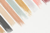 Abstract brush strokes design file showing soft pastel colors and metallic accents pattern