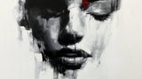 Abstract Mural Wallpaper | Modern Portrait in Black and White