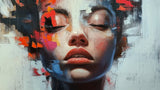 Abstract portrait wallpaper design file showing vibrant orange and blue color composition