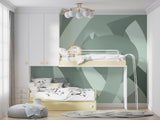 Modern green geometric pattern adding style to a minimal entryway