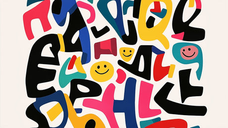 Abstract smiley art wallpaper design file showing full pattern and vibrant color scheme