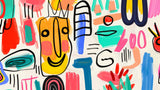 Abstract street art wallpaper design file showing vibrant colors and bold shapes pattern
