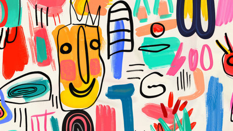 Abstract street art wallpaper design file showing vibrant colors and bold shapes pattern