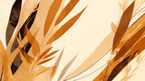 Abstract terracotta leaves wallpaper design file showing flowing botanical shapes on beige background