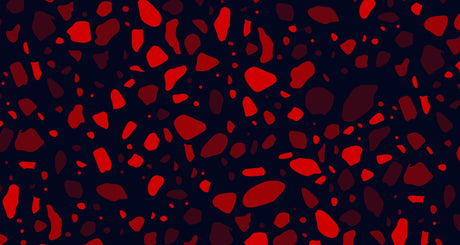 Red and navy terrazzo pattern design file showing detailed abstract shapes and textures