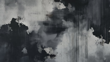 Modern Wave Wallpaper in bright living room showing fluid grey and blue pattern creating depth