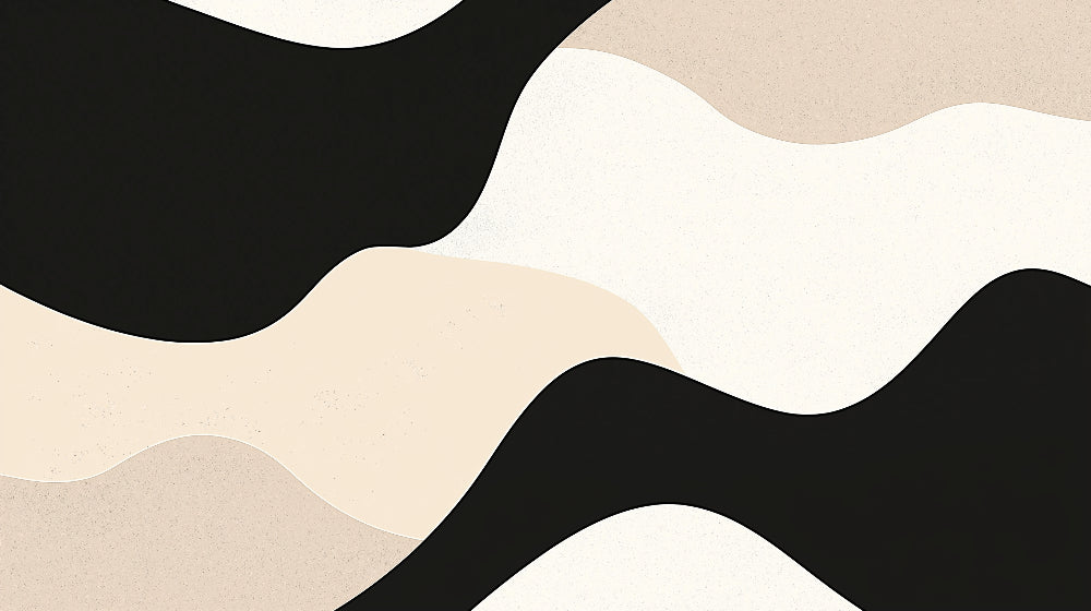 Abstract wave wallpaper design file showing fluid black and beige pattern