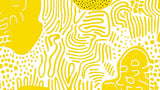 Yellow organic pattern design file showing flowing abstract shapes on white background