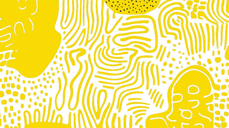Yellow organic pattern design file showing flowing abstract shapes on white background