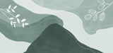 Abstract Mountain Curves design file showing gentle sage green flowing lines pattern