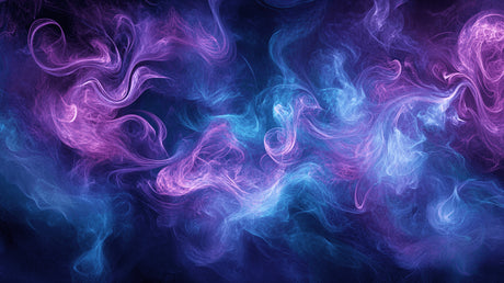 Design file showing intricate details of purple and blue smoke pattern abstract wallpaper
