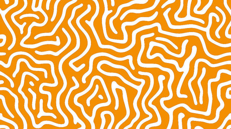 Orange geometric pattern design file showing flowing white curves on vibrant orange background